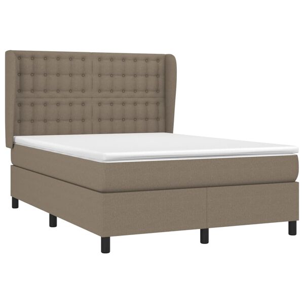 vidaXL Boxspring posteľ s matracom sivohned&yacute; 140x190 cm l&aacute;tka