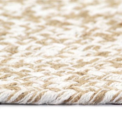 vidaXL Ručne vyrobený jutový koberec biely a hnedý 240 cm