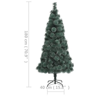vidaXL Osvetlený umelý vianočný stromček+stojan, zelený 180 cm, PET