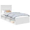 vidaXL R&aacute;m postele Biela 75 x 190 cm Mas&iacute;vne borovicov&eacute; drevo