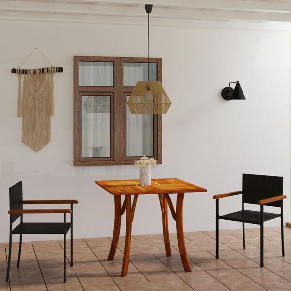 vidaXL 3-dielna z&aacute;hradn&aacute; jed&aacute;lensk&aacute; s&uacute;prava čierna