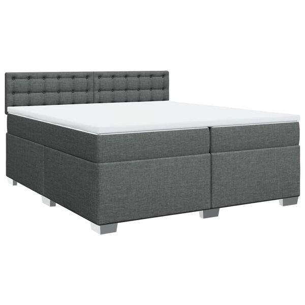 vidaXL Boxspring posteľ s matracom tmavosiv&aacute; 200x200 cm l&aacute;tka