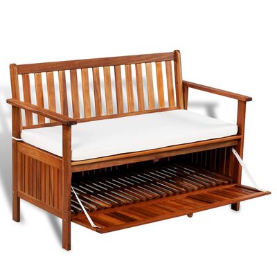 vidaXL lavička na sedenie s úložným priestorom z agátového dreva