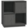 vidaXL Komoda siv&aacute; 74x35x80 cm borovicov&yacute; mas&iacute;v