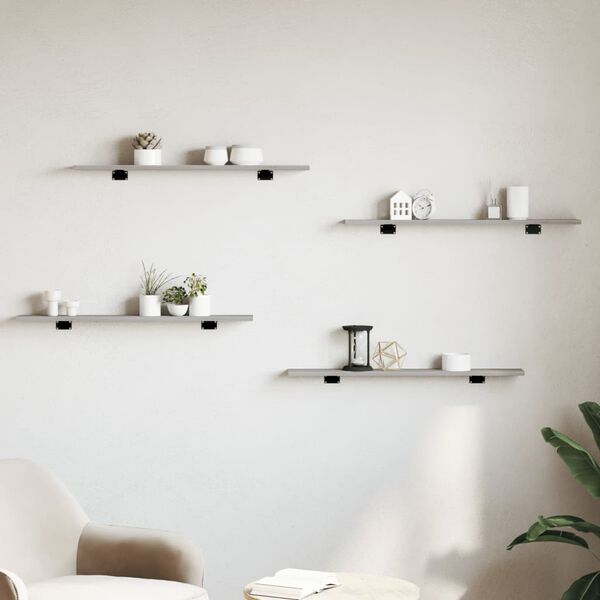 vidaXL N&aacute;stenn&eacute; police 4 ks siv&eacute; sonoma 80x10x1,5 cm kompozitn&eacute; drevo