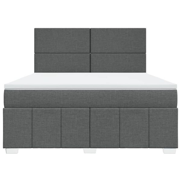vidaXL Boxspring posteľ s matracom tmavosiv&aacute; 180x200 cm l&aacute;tka