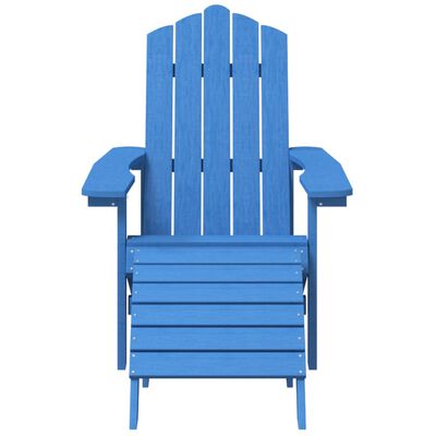 vidaXL Záhradné stoličky s podnožkami Adirondack 2 ks HDPE aqua modré
