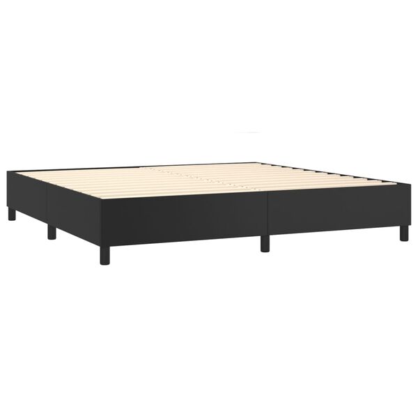 vidaXL Boxspring posteľ s matracom čierna 200x200 cm umelá koža