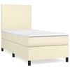 vidaXL Boxspring posteľ s matracom kr&eacute;mov&aacute; 90x200 cm umel&aacute; koža