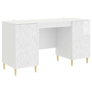 vidaXL St&ocirc;l Biela s vysok&yacute;m leskom 142,5 x 50 x 75 cm Kompozitn&eacute; drevo