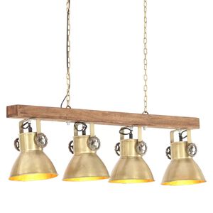 vidaXL Industri&aacute;lna stropov&aacute; lampa mosadzn&aacute; E27 mangovn&iacute;kov&eacute; drevo