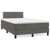 vidaXL Boxspring posteľ s matracom, tmavosiv&aacute; 120x190 cm, zamat