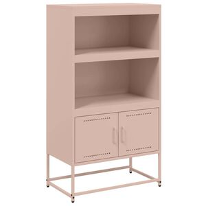 vidaXL Vysok&aacute; skrinka ružov&aacute; 68,5x38,5x123,5 cm oceľ