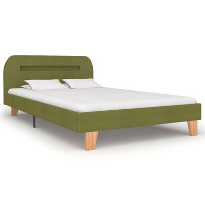 vidaXL Rám postele s LED svetlom zelený látkový 120x200 cm