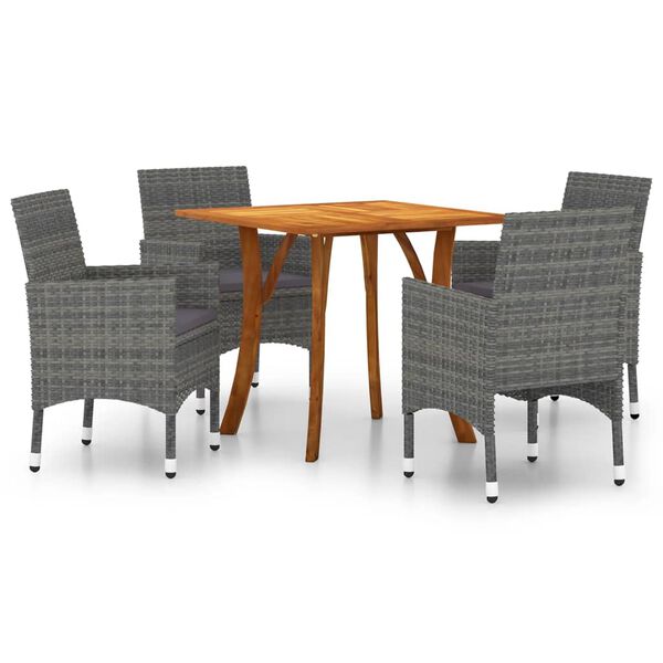 vidaXL 5-dielna z&aacute;hradn&aacute; jed&aacute;lensk&aacute; s&uacute;prava siv&aacute;