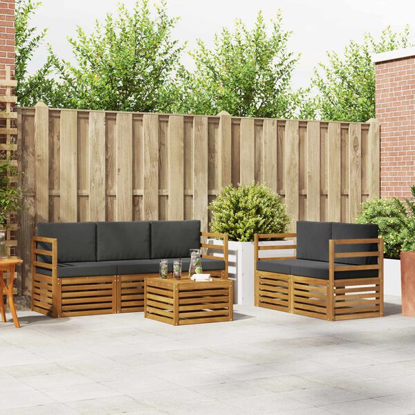 vidaXL S&uacute;pravy pohoviek s vank&uacute;&scaron;om 6 pcs Pr&iacute;rodn&aacute; a antracitov&aacute;