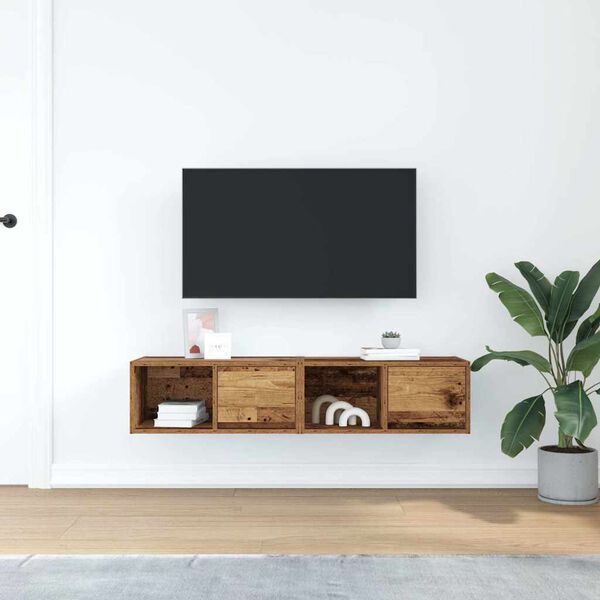 vidaXL TV stolíky 2 ks staré drevo 60x31x25,5 cm spracované drevo