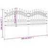 vidaXL Z&aacute;hradn&yacute; plot s vrchnou časťou z o&scaron;tepu, čierny 240x75 cm, pr&aacute;&scaron;kovo lakovan&aacute; oceľ