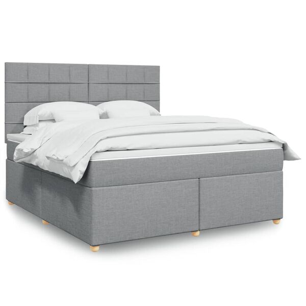 vidaXL Boxspring posteľ s matracom bledosiv&aacute; 180x200 cm l&aacute;tka