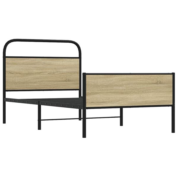 vidaXL Posteľn&yacute; r&aacute;m bez matraca 100x190 cm dub sonoma kompozitn&eacute; drevo