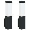 vidaXL Exteri&eacute;rov&eacute; n&aacute;stenn&eacute; svietidlo 2 pcs Čierna 10,5 x 6 x 33 cm