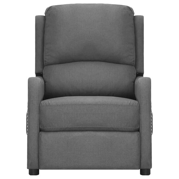 vidaXL Zdvíhacie masážne kreslo bledosivé látka