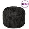 vidaXL Pracovn&eacute; lano čierne 20 mm 100 m polypropyl&eacute;n