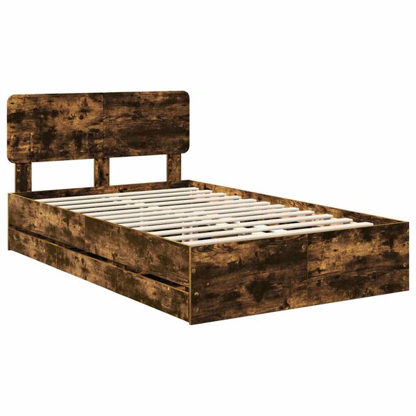 vidaXL R&aacute;m postele &Uacute;den&yacute; Dub 135 x 190 cm Kon&scaron;truovan&eacute; drevo