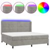 vidaXL Posteľ boxsping s matracom a LED bledosiv&aacute; 200x200 cm zamat