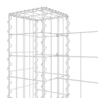 vidaXL Železný gabiónový kôš v tvare U s 2 stĺpmi 140x20x100 cm