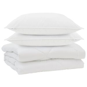 vidaXL Papl&oacute;n s vank&uacute;&scaron;om 3 pcs Biela Mikrovl&aacute;kno