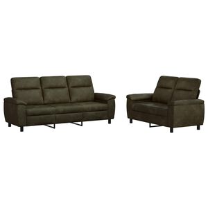 vidaXL Sada pohoviek 2 pcs Arm&aacute;dna zelen&aacute; Faux semi&scaron;ov&aacute; koža