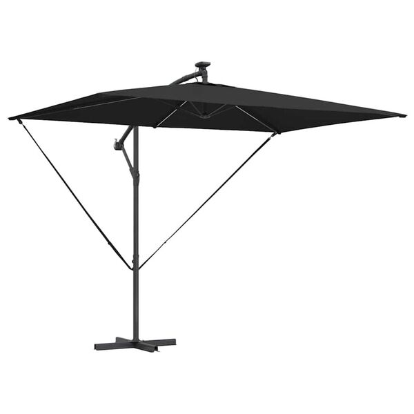 vidaXL Kantileverový banánový parasol Čierna 294 x 200 x 254 cm