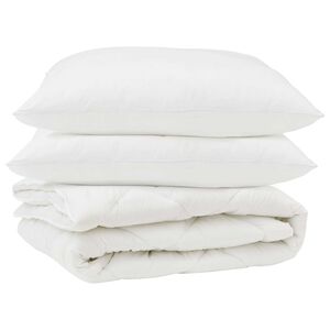 vidaXL Papl&oacute;n s vank&uacute;&scaron;om 3 pcs Biela Mikrovl&aacute;kno