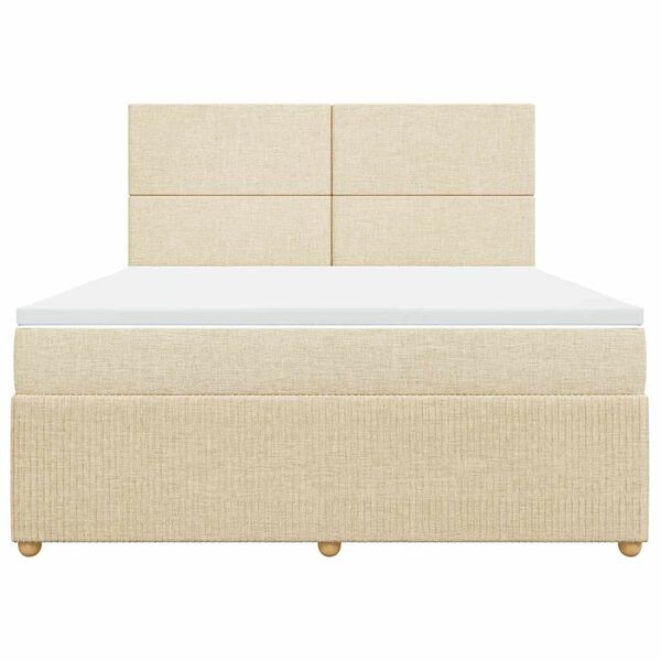 vidaXL Posteľn&yacute; r&aacute;m boxspring s matracom kr&eacute;mov&yacute; 180x200 cm l&aacute;tka
