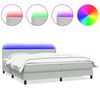 vidaXL Box Spring Posteľ s matracom a LED Svetlosiv&aacute; 200x210 cm Zamat