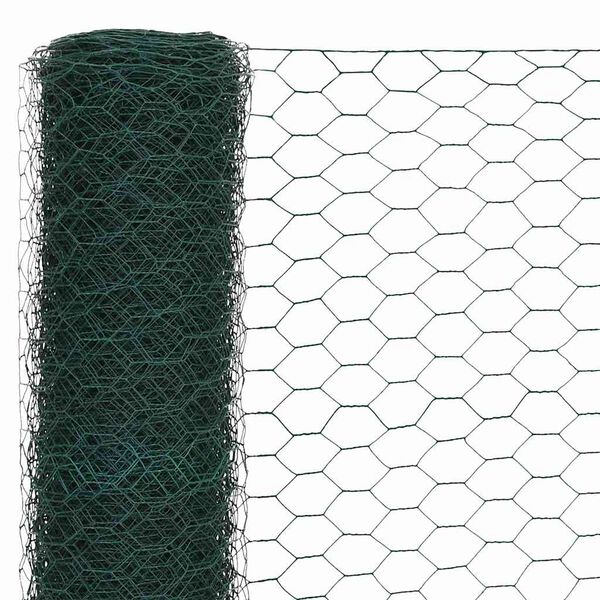 vidaXL Dr&ocirc;ten&eacute; pletivo oceľ potiahnut&aacute; PVC 25x1,5 m zelen&eacute;