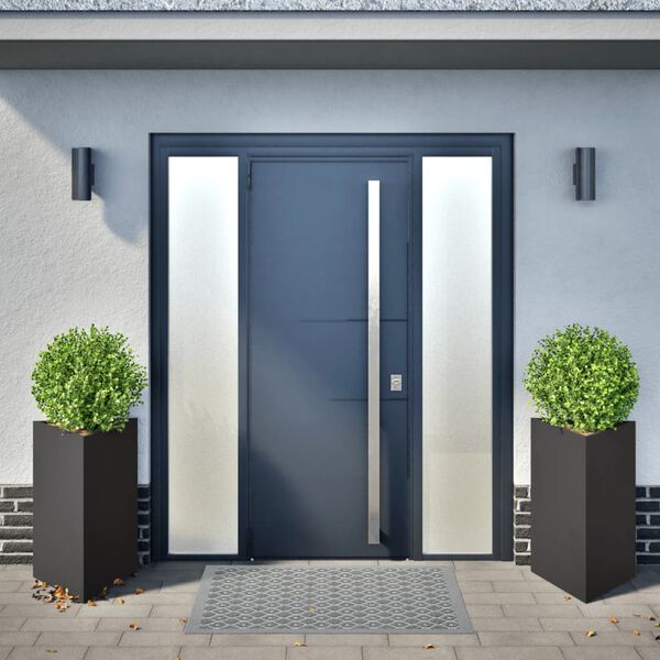 vidaXL Záhradné kvetináče 2 ks čierne trojuholník 50x43x75 cm oceľ