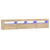 vidaXL TV skrinka s LED svetlami dub sonoma 210 x 35 x 40 cm