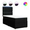 vidaXL Posteľn&yacute; r&aacute;m boxspring s matracom čierny 90x200 cm l&aacute;tka
