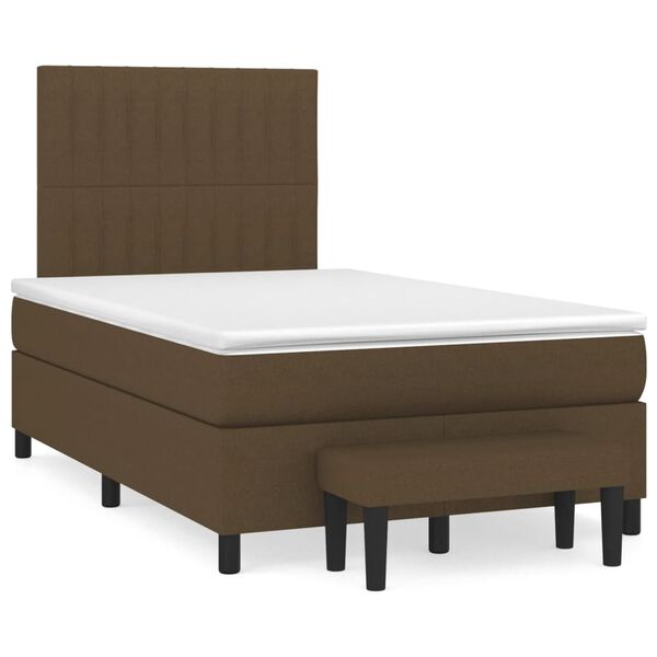 vidaXL Boxspring posteľ s matracom tmavohned&aacute; 120x200 cm l&aacute;tka