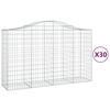 vidaXL Obl&uacute;kov&eacute; gabionov&eacute; ko&scaron;e 30 ks 200x50x120/140 cm pozink. železo