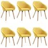 vidaXL Jed&aacute;lensk&eacute; stoličky 6 ks žlt&eacute; l&aacute;tkov&eacute;
