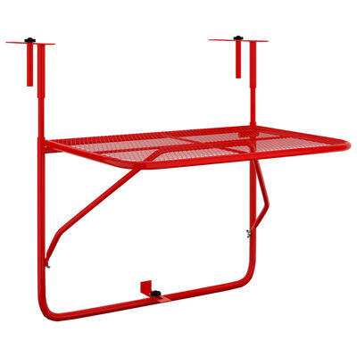 vidaXL Balkónový stôl červený 60x40 cm oceľ