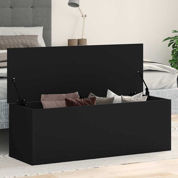 vidaXL Úložný box čierny 102x35x35 cm kompozitné drevo