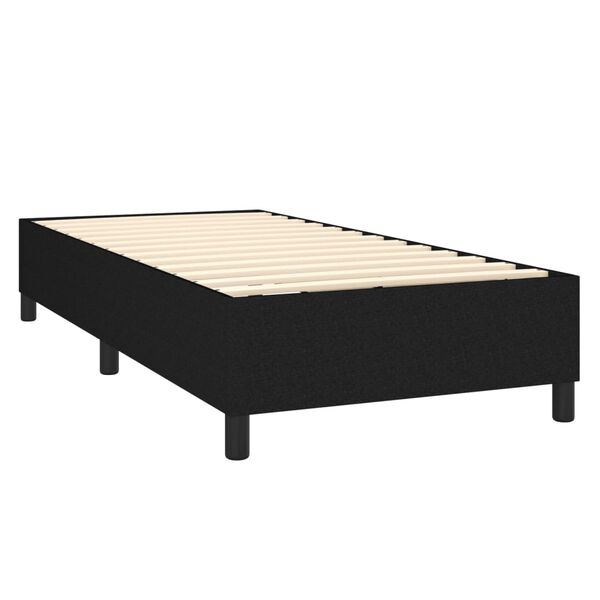 vidaXL Posteľn&yacute; r&aacute;m boxspring s matracom čierny 90x190 cm l&aacute;tka