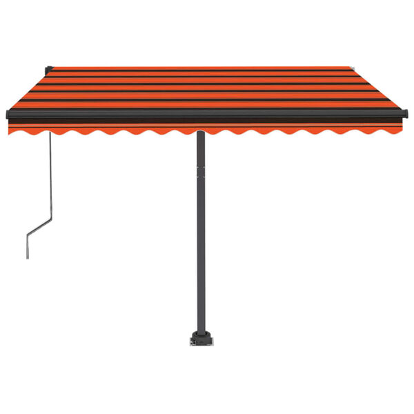 vidaXL Automatick&aacute; mark&iacute;za LED senzor vetra 350x250 cm oranžovo-hned&aacute;