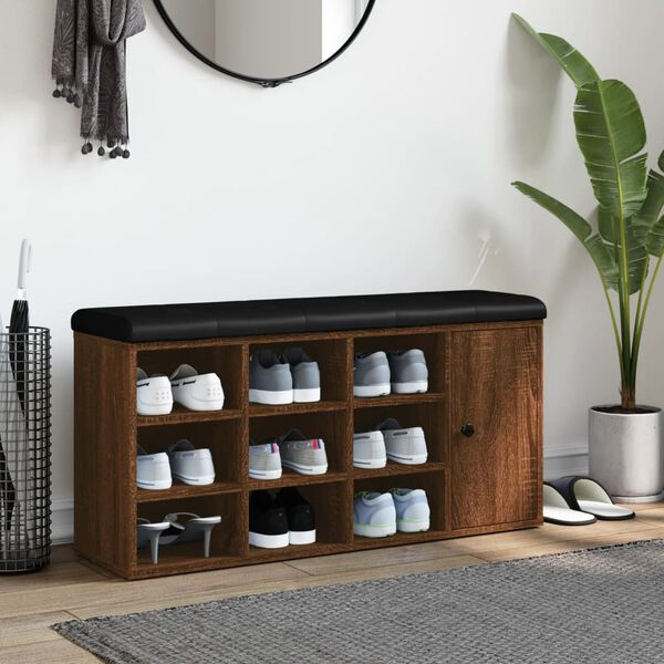 vidaXL Lavička na top&aacute;nky hned&yacute; dub 102x32x50 cm kompozitn&eacute; drevo