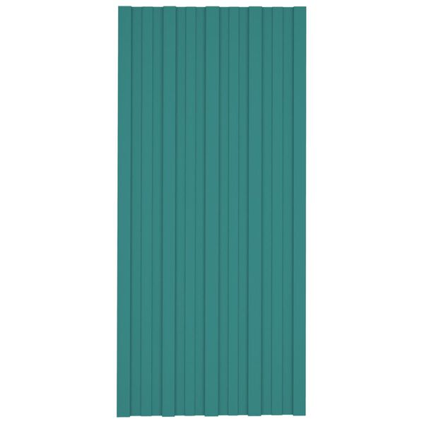 vidaXL Strešné panely 36 ks pozinkovaná oceľ zelené 100x45 cm