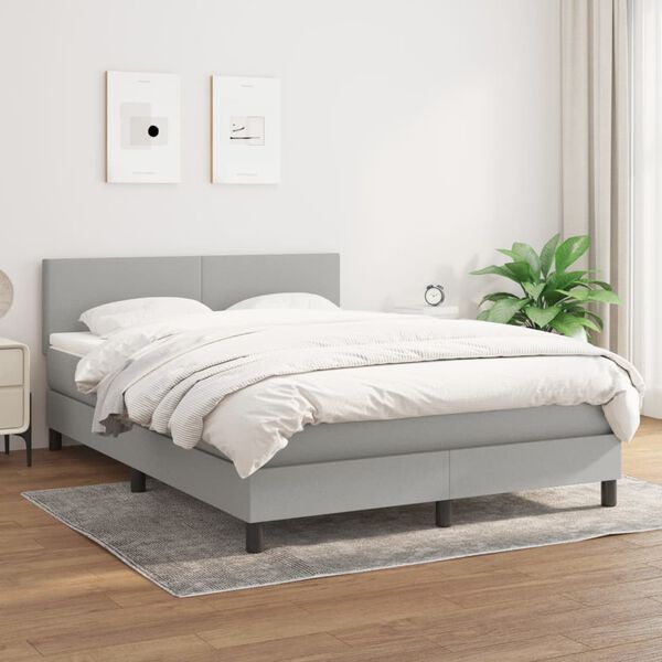 vidaXL Boxspring posteľ s matracom bledosiv&yacute; 140x190 cm l&aacute;tka